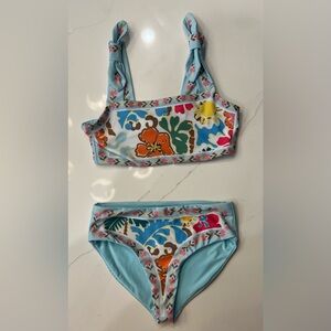 Beach Riot Girls Size 5/6 2-piece Swimsuit with Floral Print